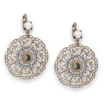 Earrings by Mariana Woman Boho Chic Opal Mineral and Vitral Swarovski Crystals - Image 2