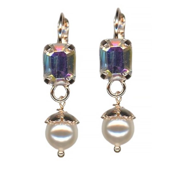 Earrings by Mariana Woman Timeless Pearl and AB Swarovski Crystals