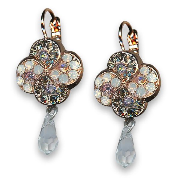 Earrings by Mariana Woman Beautiful Black Diamond and Opal Swarovski Crystals