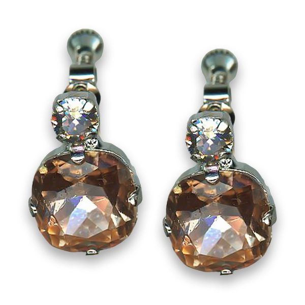 Earrings by Mariana Woman Alluring Silk and Clear Swarovski Crystals
