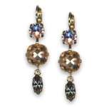 Earrings by Mariana Woman Exquisite Peach and Vitral Swarovski Crystals