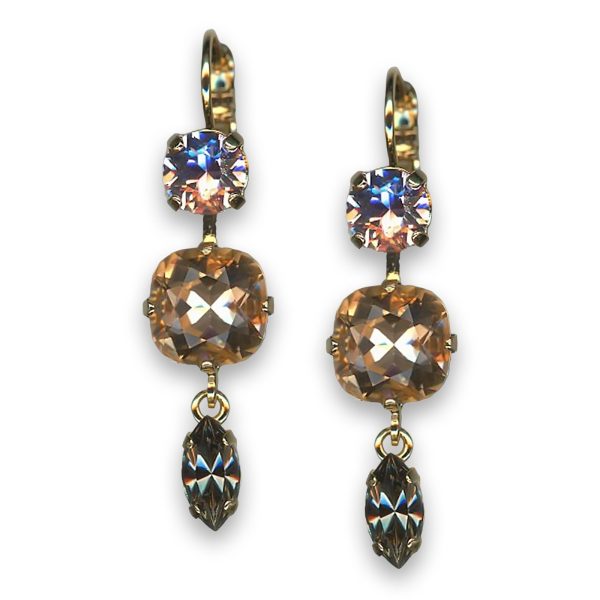 Earrings by Mariana Woman Exquisite Peach and Vitral Swarovski Crystals