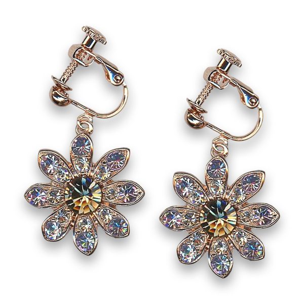 Earrings by Mariana Woman Fab Floral Vitral and Black Diamond Swarovski Crystals