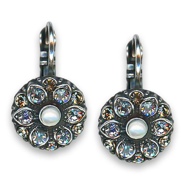 Earrings by Mariana Woman Dainty Floral Vitral and Silk Swarovski Crystals