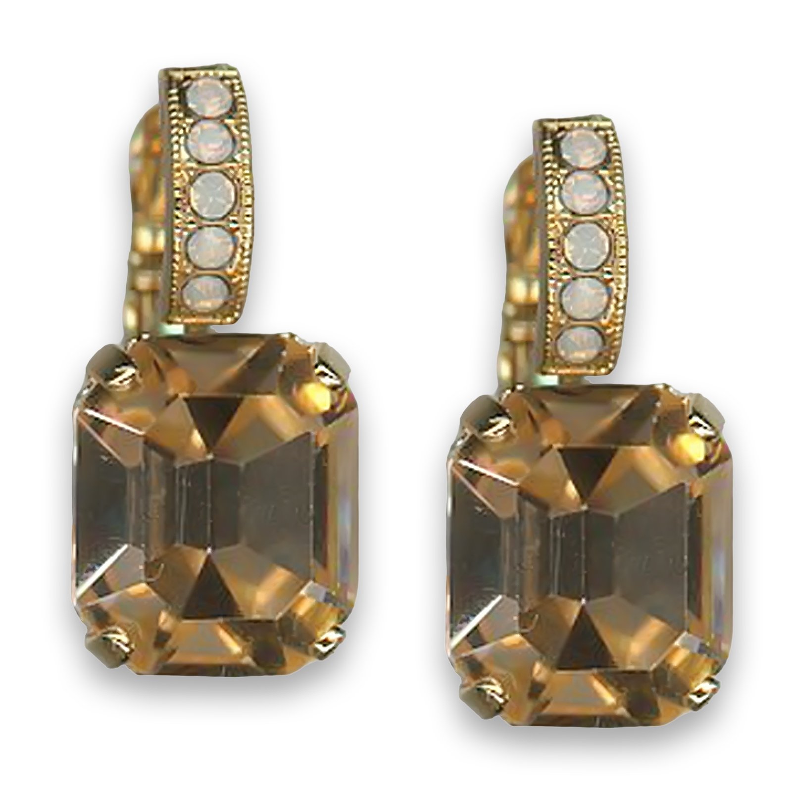 E-1421-1154-YG (1) Earrings by Mariana Woman Stunning Silk and Opal Swarovski Crystals - Image 1