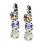 Earrings by Mariana Woman Triple Tier Silk and Vitral Swarovski Crystals