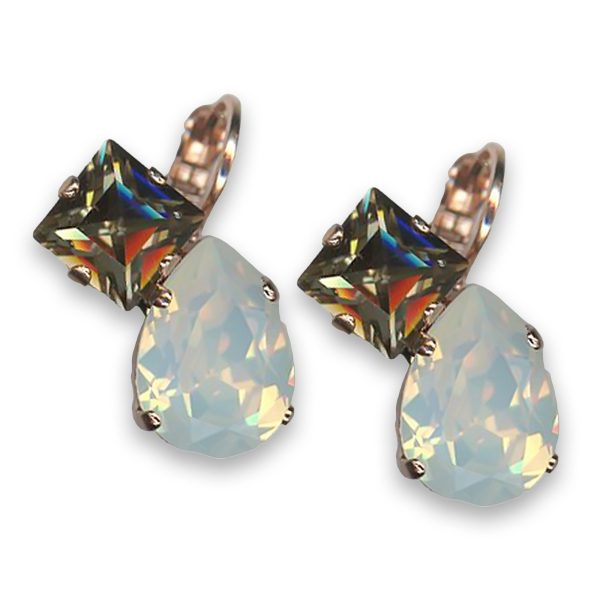Earrings by Mariana Woman Exquisite Black Diamond and Opal Swarovski Crystals