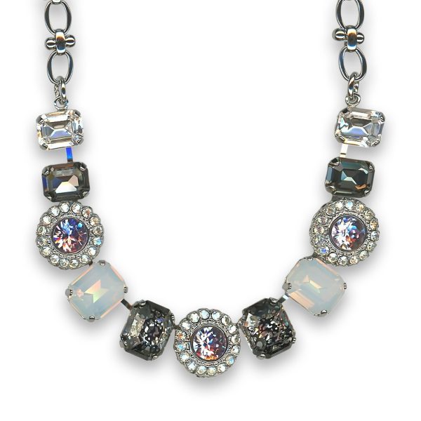 Necklace by Mariana Woman Luxurious Black Diamond and Opal Swarovski Crystals
