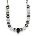 Necklace by Mariana Woman Elegant Black Diamond and Clear Swarovski Crystals