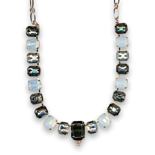 Necklace by Mariana Woman Elegant Black Diamond and Clear Swarovski Crystals