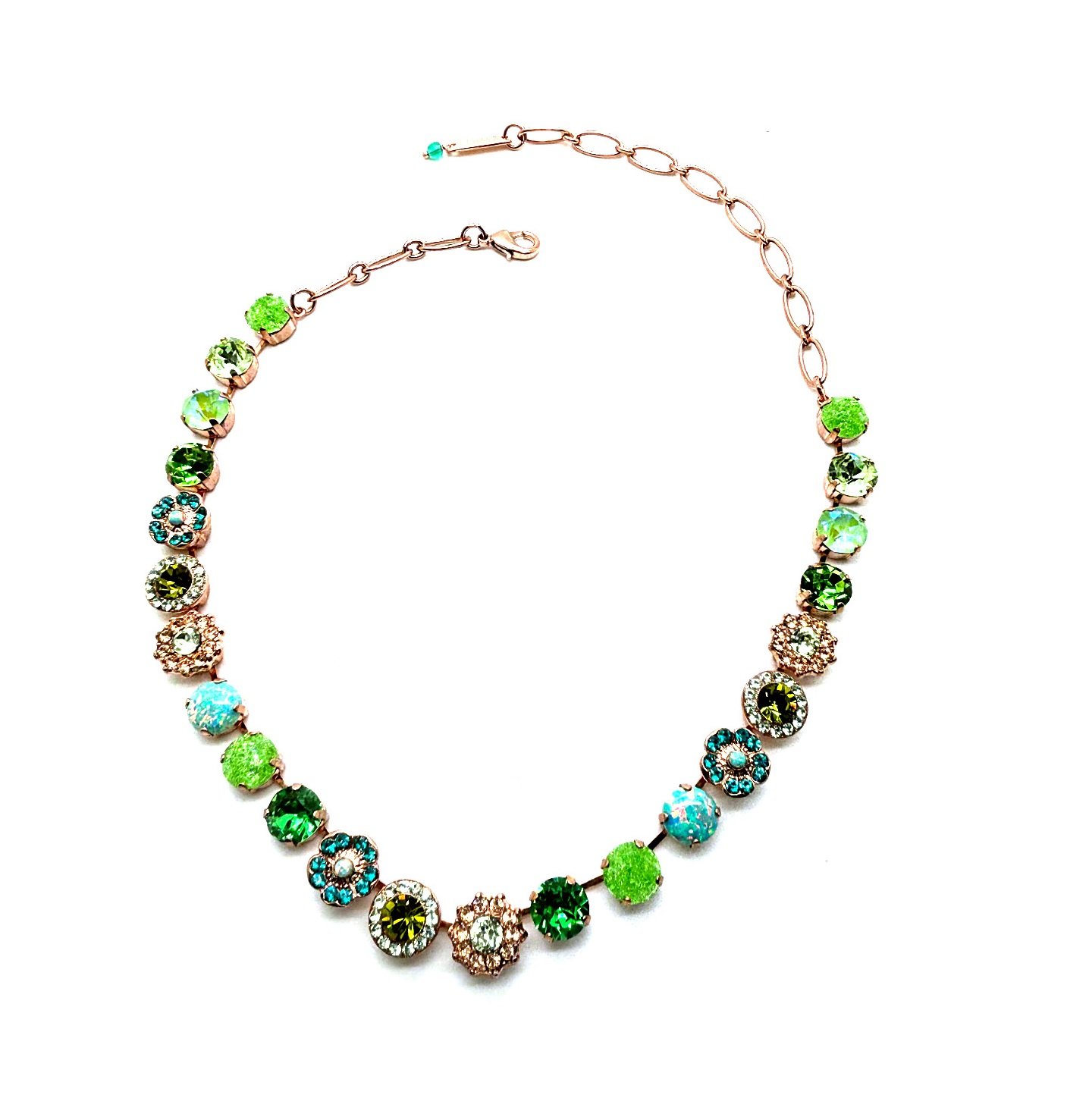 N-3045-1SO2-M4004-RG (3) Necklace By Mariana Woman Beautiful Jade Olive and Turquoise Minerals - Image 1