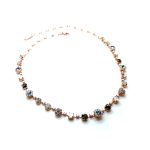 Necklace By Mariana Woman Dainty White Shell Mineral and Opal Swarovski Crystals - Image 3