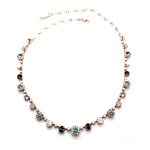Necklace By Mariana Woman Dainty White Shell Mineral and Opal Swarovski Crystals