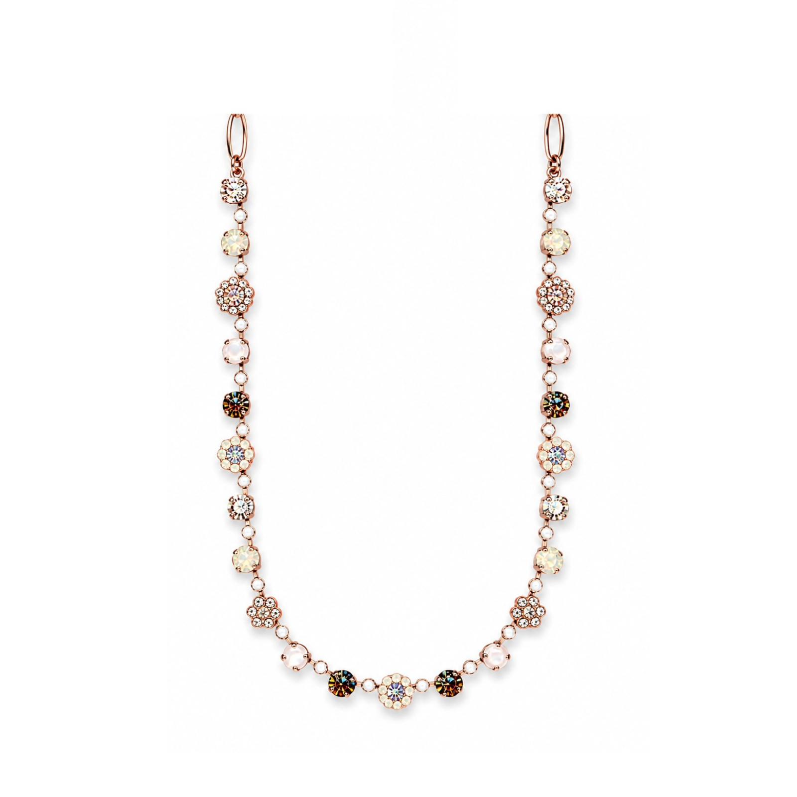 N-3173-30-M1154-RG Necklace By Mariana Woman Dainty White Shell Mineral and Opal Swarovski Crystals - Image 1