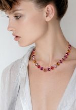 Necklace By Mariana Woman Fuchsia and Astral Pink Swarovski Crystals - Image 3