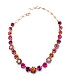 Necklace By Mariana Woman Fuchsia and Astral Pink Swarovski Crystals