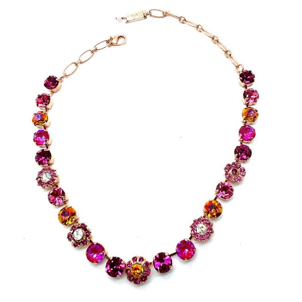 Necklace By Mariana Woman Fuchsia and Astral Pink Swarovski Crystals