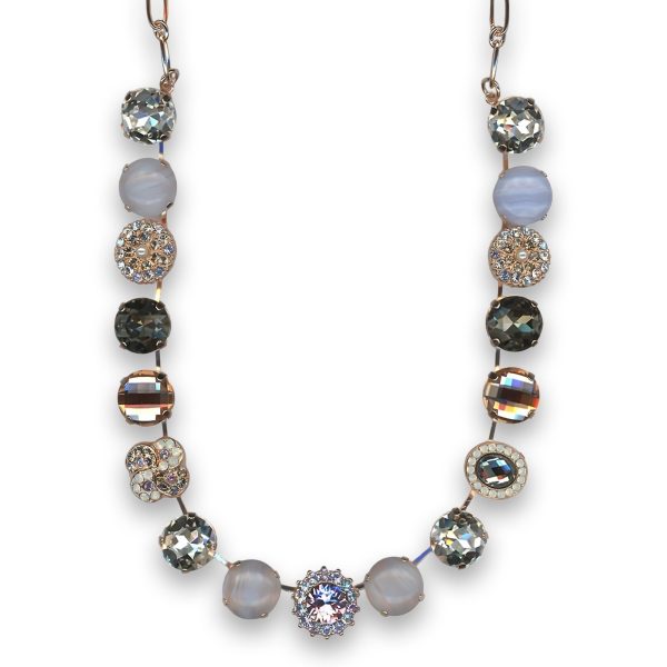 Necklace by Mariana Woman Glamorous Black Diamond and Opal Swarovski Crystals