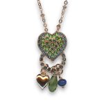 Necklace Pendant by Mariana Woman Gorgeous Emerald and Montana Swarovski Crystals