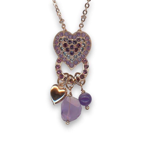 Necklace Pendant by Mariana Woman Beautiful Amethyst Mineral and Purple Swarovski Crystals
