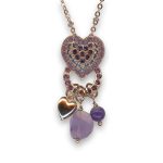Necklace Pendant by Mariana Woman Beautiful Amethyst Mineral and Purple Swarovski Crystals - Image 3