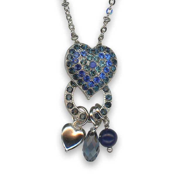 Necklace Pendant by Mariana Woman Gorgeous Lapis Lazuli Mineral and Sapphire Swarovski Crystals
