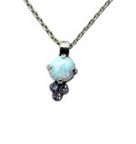 Necklace Pendant By Mariana Woman Opal Mineral and Vitral Swarovski Crystals