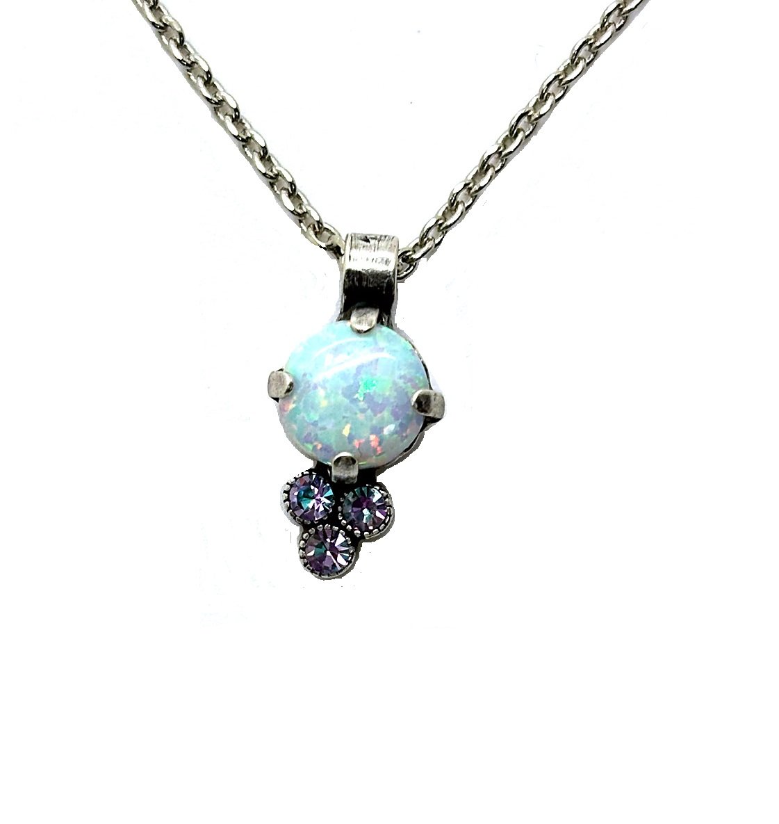 N-5010-1SO-M1154-SP (2) Necklace Pendant By Mariana Woman Opal Mineral and Vitral Swarovski Crystals - Image 1