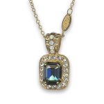 Necklace Pendant by Mariana Woman Elegant Black Diamond and Clear Swarovski Crystals