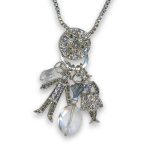 Necklace Pendant by Mariana Woman Finely Detailed Grey Quartz Mineral and Vitral Swarovski Crystals - Image 3