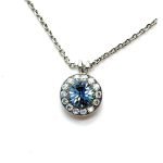 Necklace Pendant By Mariana Woman Shimmering Vitral and Clear Swarovski Crystals