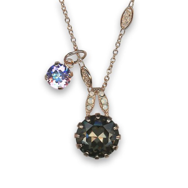 Necklace Pendant by Mariana Woman Exquisite Black Diamond and Vitral Swarovski Crystals