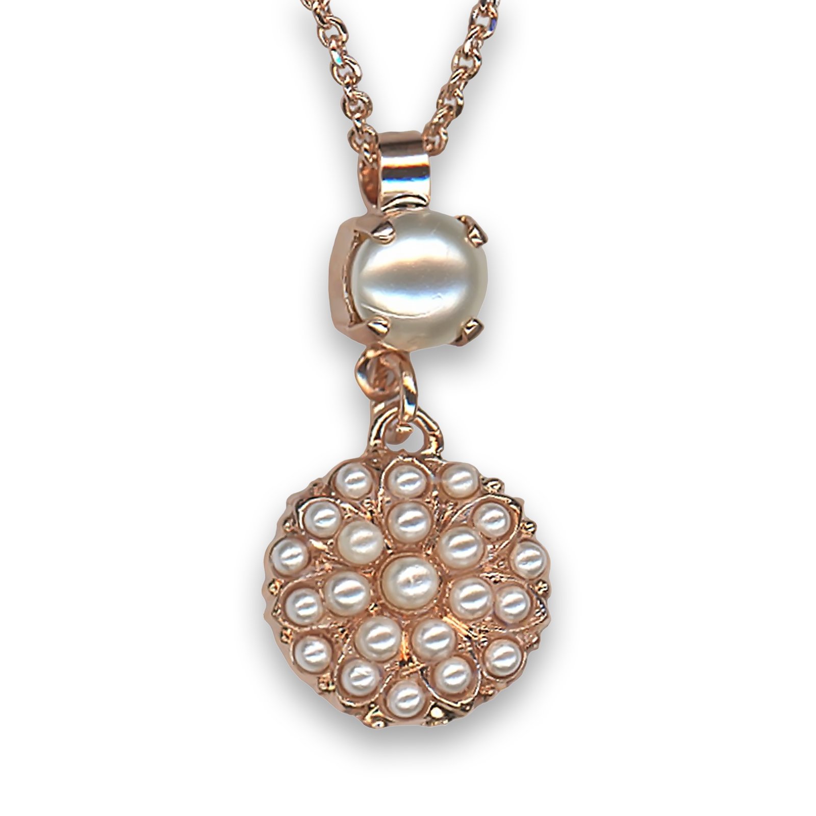 N-5212-10-139139-RG (1) Necklace Pendant by Mariana Woman Timeless Pearl Swarovski Crystals - Image 1