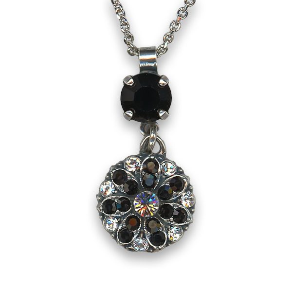 Necklace Pendant by Mariana Woman Gorgeous Jet and Clear Swarovski Crystals