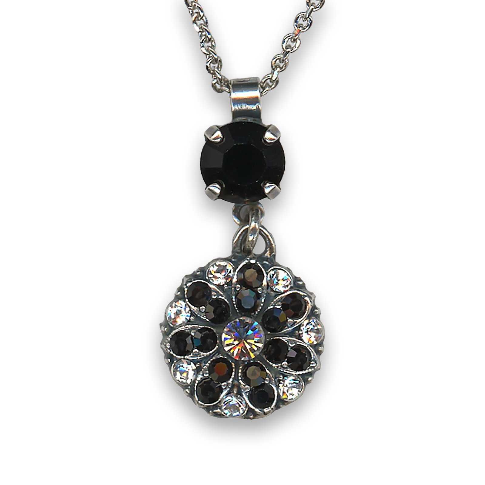 N-5212-10-280-1-SP (1) Necklace Pendant by Mariana Woman Gorgeous Jet and Clear Swarovski Crystals - Image 1