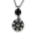 Necklace Pendant by Mariana Woman Gorgeous Jet and Clear Swarovski Crystals - Image 3