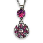 Necklace Pendant by Mariana Woman Stunning Fuchsia and Clear Swarovski Crystals - Image 3