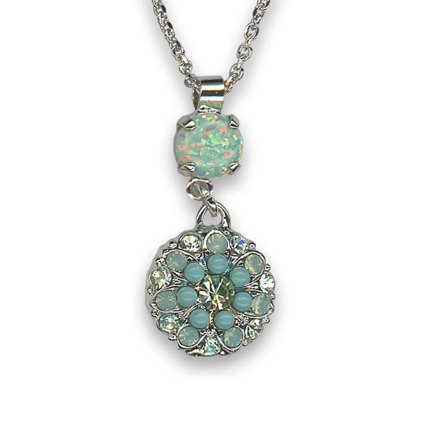 Necklace Pendant by Mariana Woman Adorable Turquoise Mineral and Opal Swarovski Crystals
