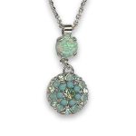 Necklace Pendant by Mariana Woman Adorable Turquoise Mineral and Opal Swarovski Crystals - Image 3