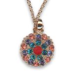 Necklace Pendant by Mariana Woman Beautiful Red and Tanzanite Swarovski Crystals