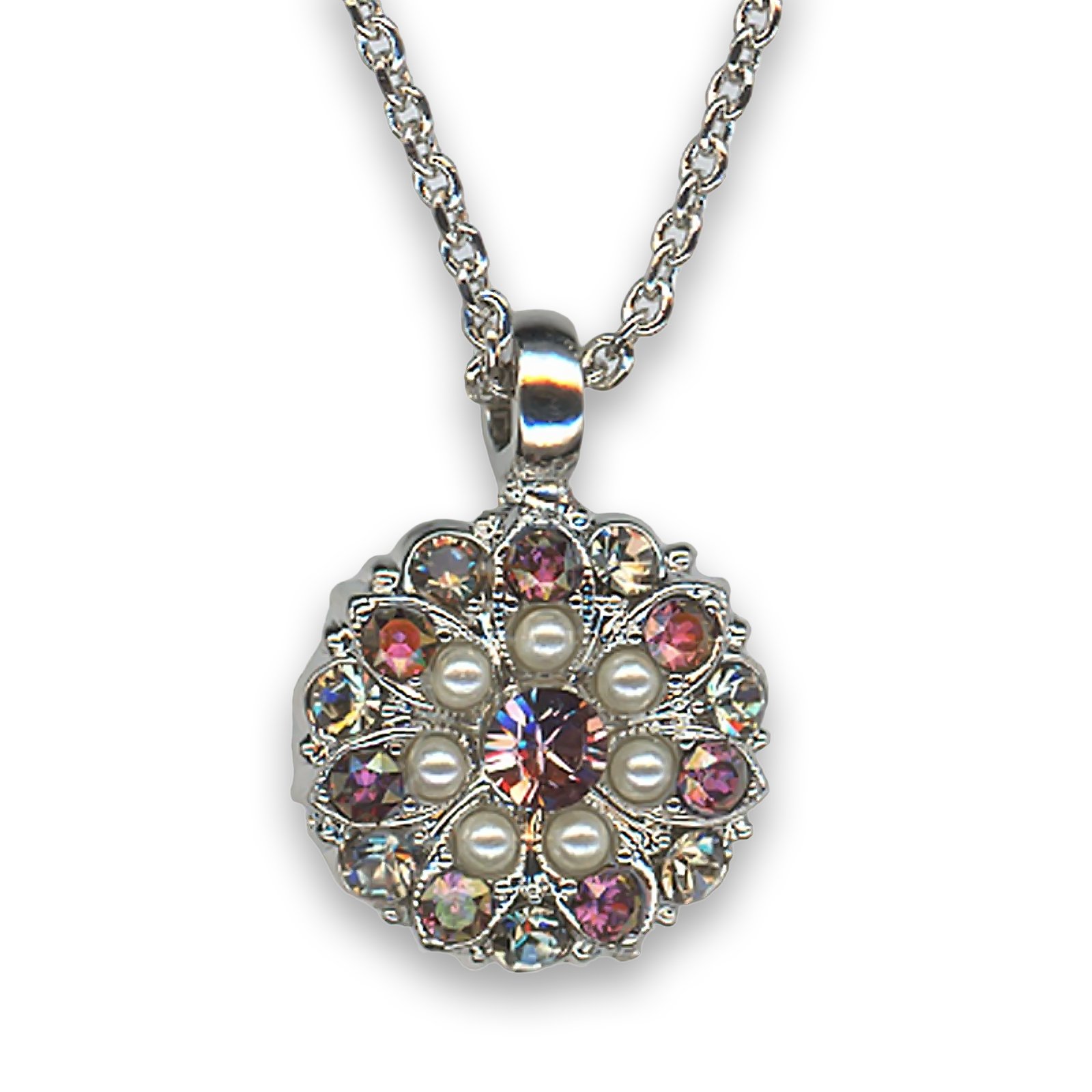 N-5212-1147-RO (1) Necklace Pendant by Mariana Woman Alluring Pearl and Amethyst Swarovski Crystals - Image 1