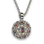 Necklace Pendant by Mariana Woman Alluring Pearl and Amethyst Swarovski Crystals - Image 3