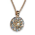 Necklace Pendant by Mariana Woman Floral Pearl and Vitral Swarovski Crystals - Image 3