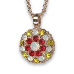 Necklace Pendant by Mariana Woman Floral Siam and Yellow Swarovski Crystals - Image 2