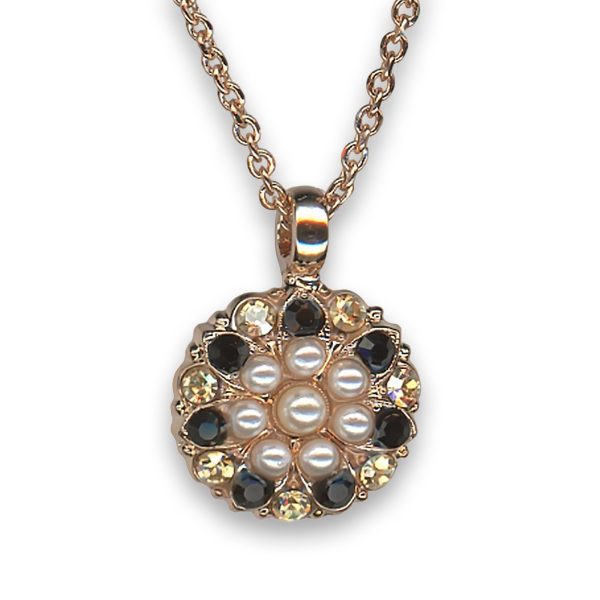 Necklace Pendant by Mariana Woman Elegant Jet and Pearl Swarovski Crystals