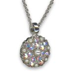 Necklace Pendant by Mariana Woman Glitzy AB and Pearl Swarovski Crystals