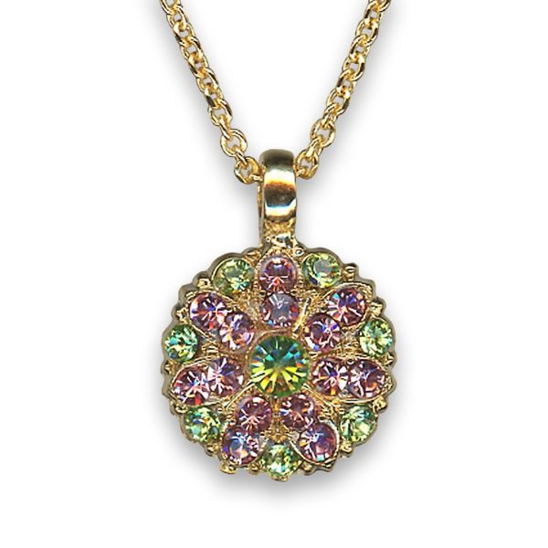 Necklace Pendant by Mariana Woman Beautiful Rose and Peridot Swarovski Crystals