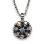 Necklace Pendant by Mariana Woman Glitzy AB and Jet Swarovski Crystals - Image 2