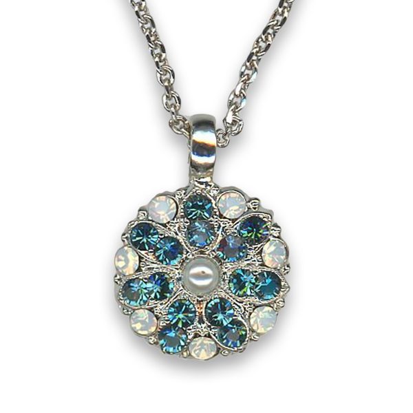 Necklace Pendant by Mariana Woman Exquisite Sapphire and Pearl Swarovski Crystals
