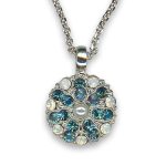 Necklace Pendant by Mariana Woman Exquisite Sapphire and Pearl Swarovski Crystals - Image 3